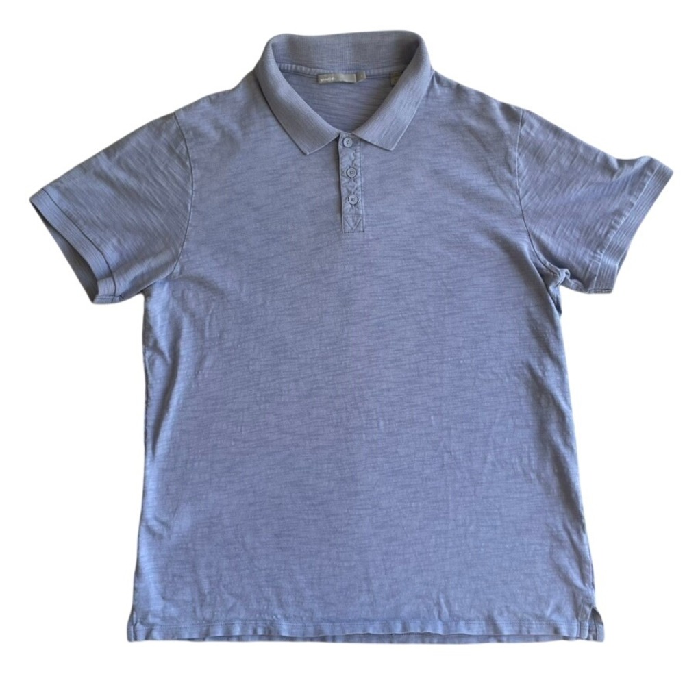 Vince Men's Polo Shirt Size Large Casual Short Sleeve Blue